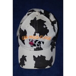 Novelty Embroidered Print Baseball Cap Otto Cow Moo Flage Funny Cute EUC OSFM